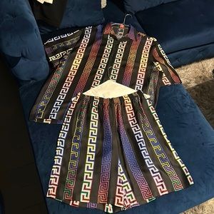 Versace silk shorts and silk shirt WORN ONCE